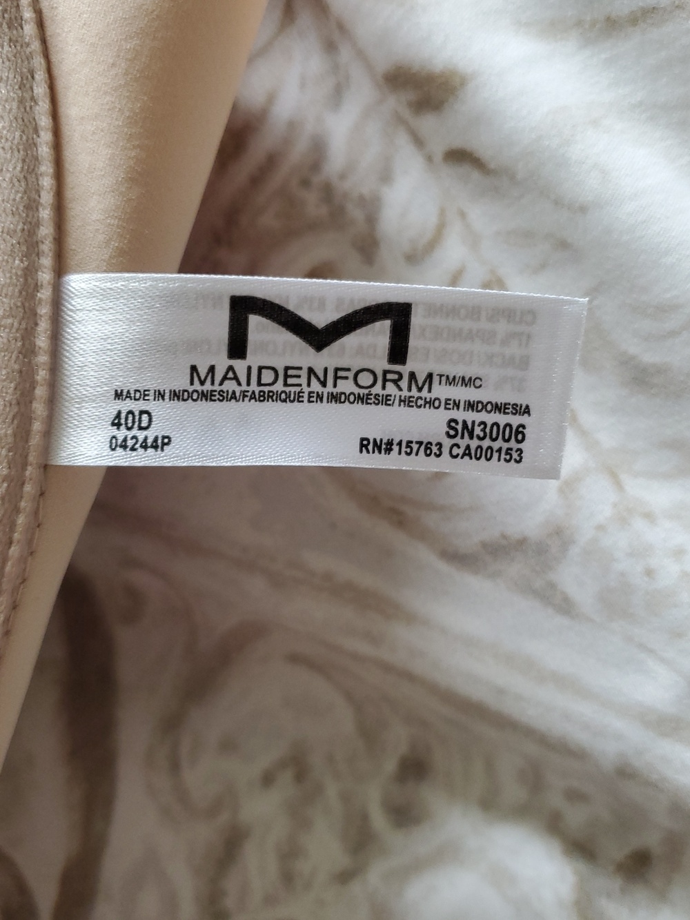 Maidenform 40D Craveable Intimates Nude Front Closure Racerback Bra New - Picture 8 of 9